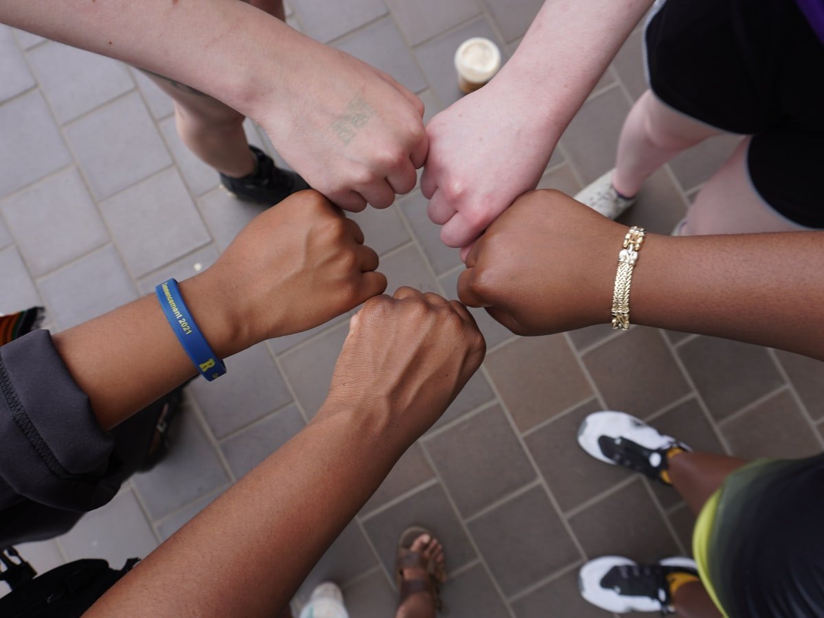 Supportive community members encouraging one another